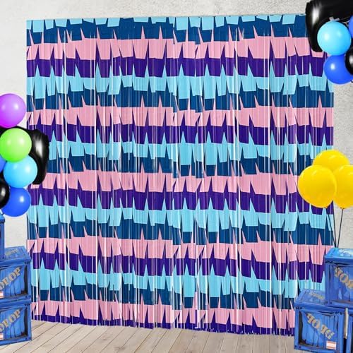 Gaming Party Backdrops 2 Pack Llama Tinsel Foil Curtains