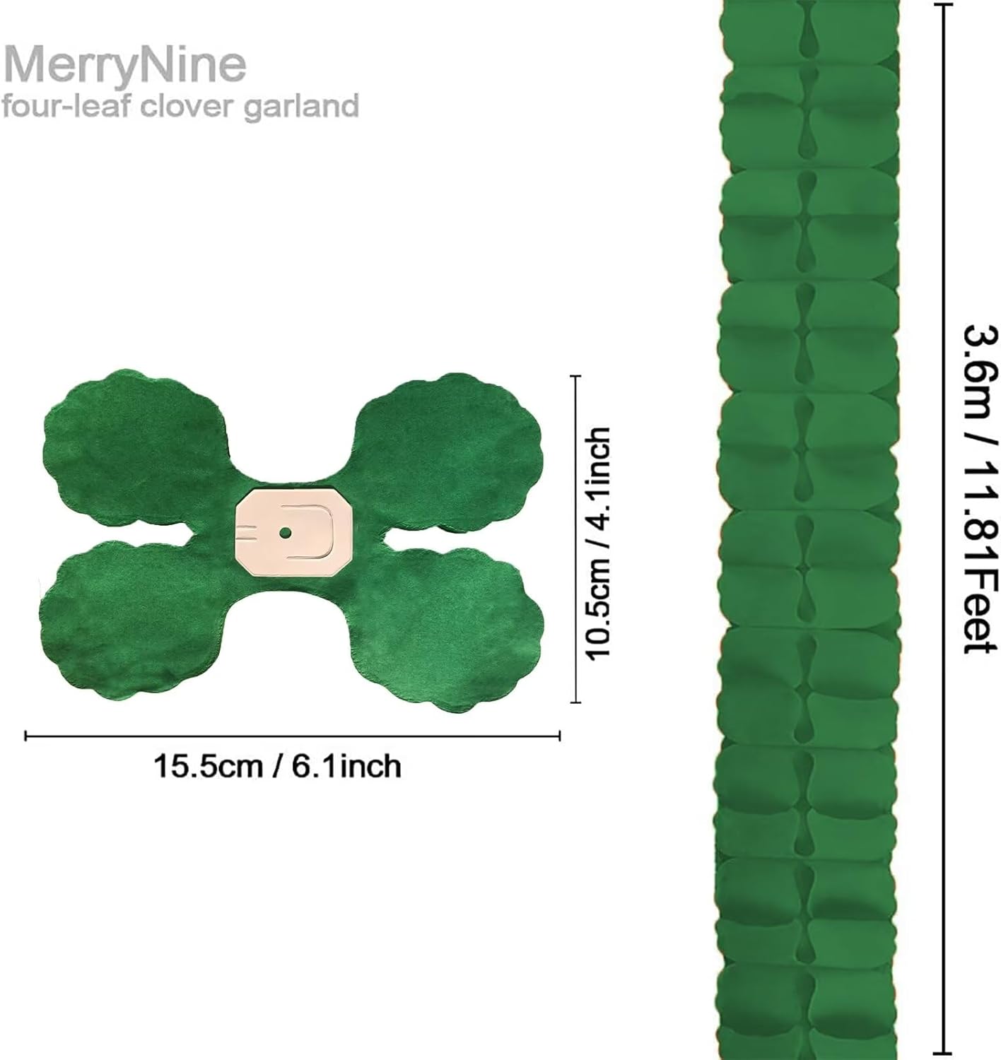 MerryNine Party Streamers 6pcs Green Garland