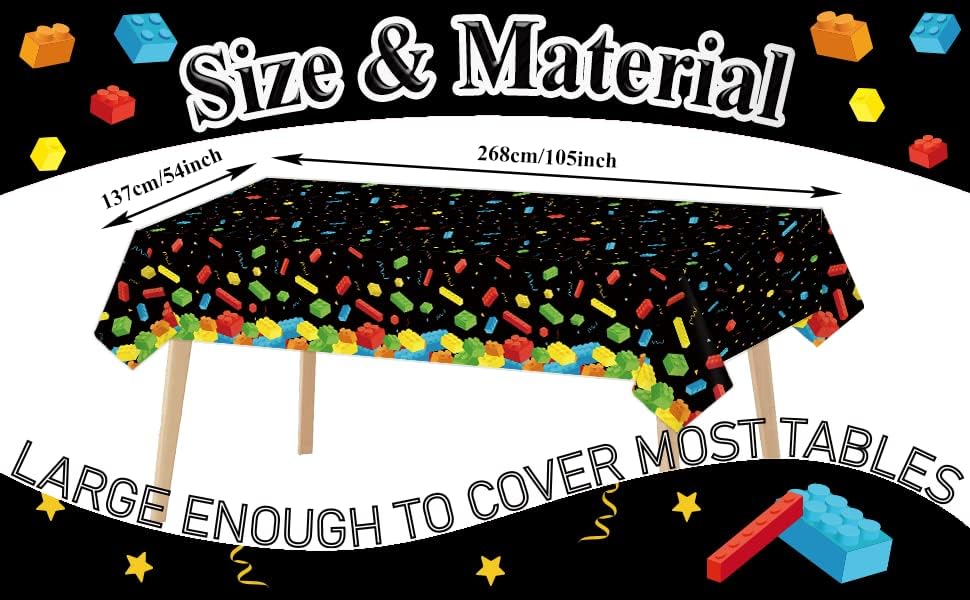 Chiazllta 3 Pcs Building Blocks Tablecloth Set