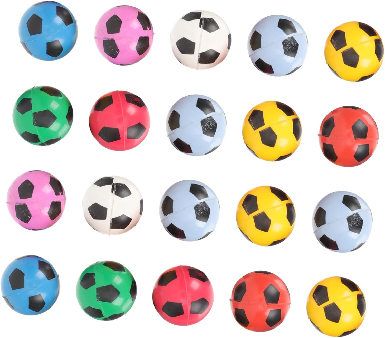 20pcs Soccer Pattern Bouncy Balls for Parties and Prizes