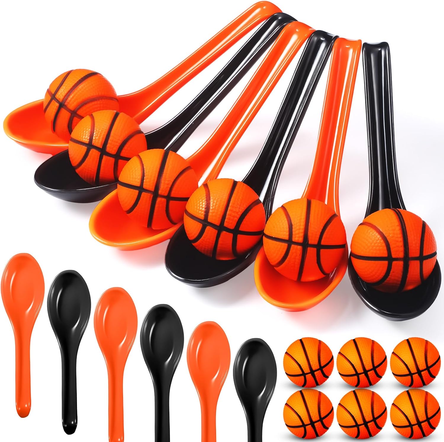 12 Pack Basketball Spoon Relay Race Game Set for Kids Adults