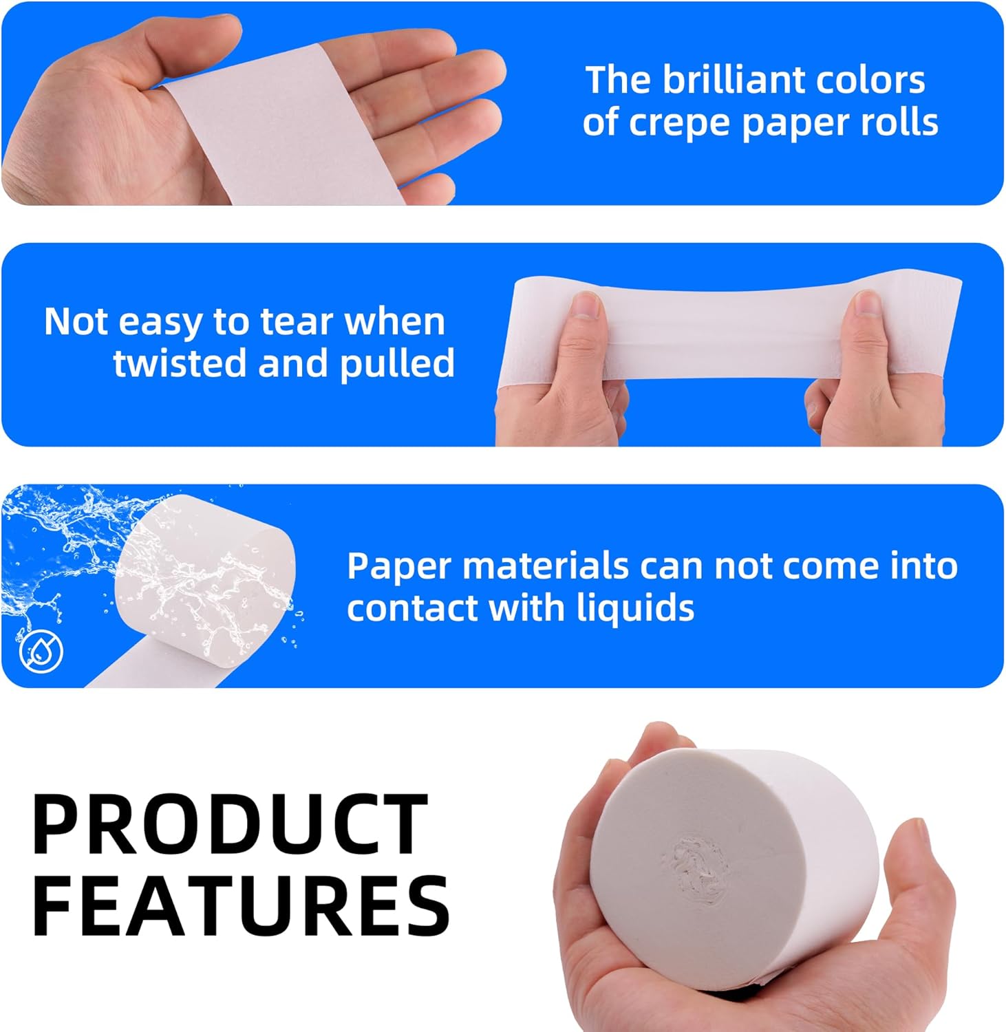 Oun Nana 6 Rolls White Streamers for Parties