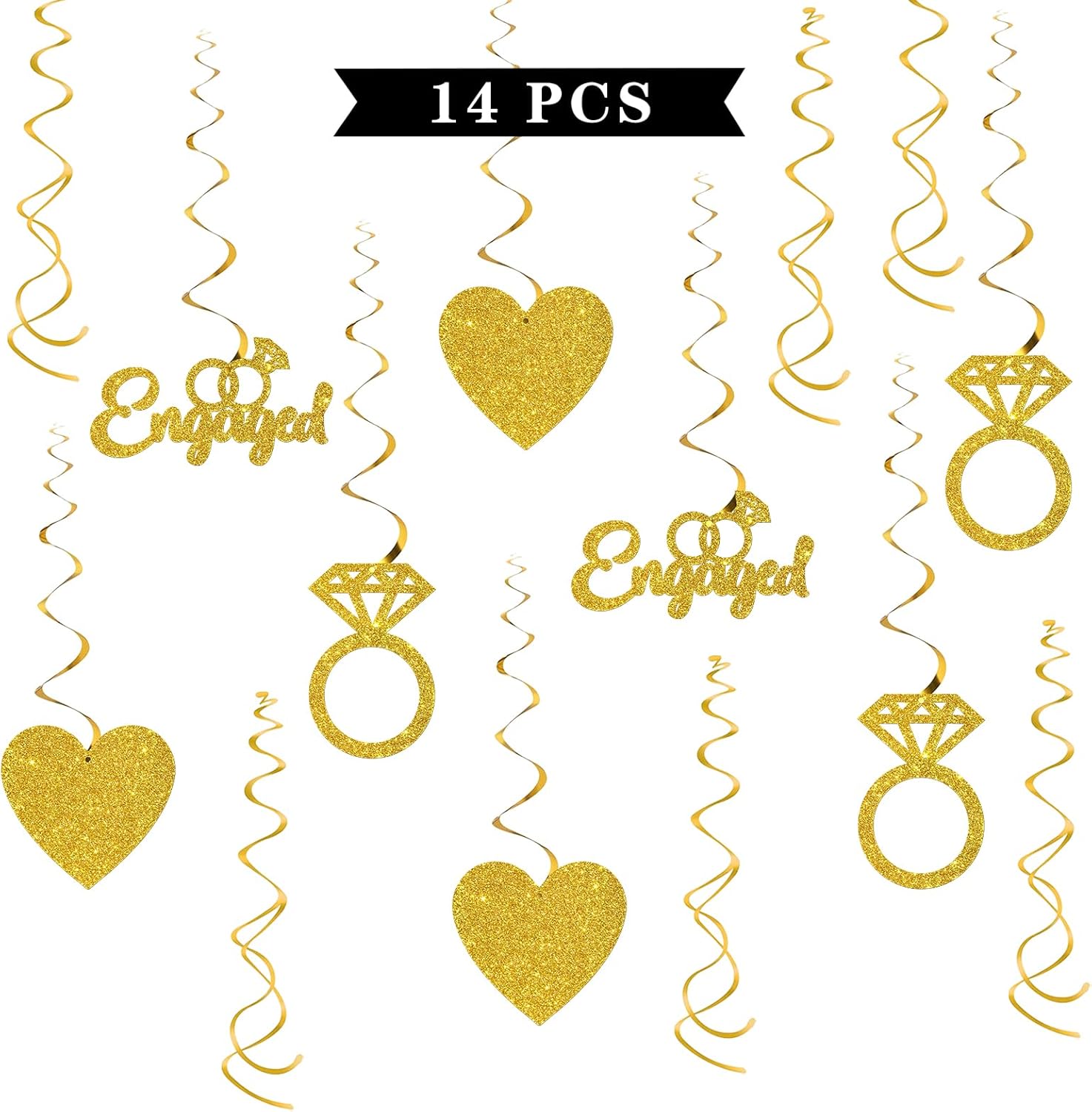 Maicaiffe Were Engaged Hanging Swirl Decorations 14 Pcs