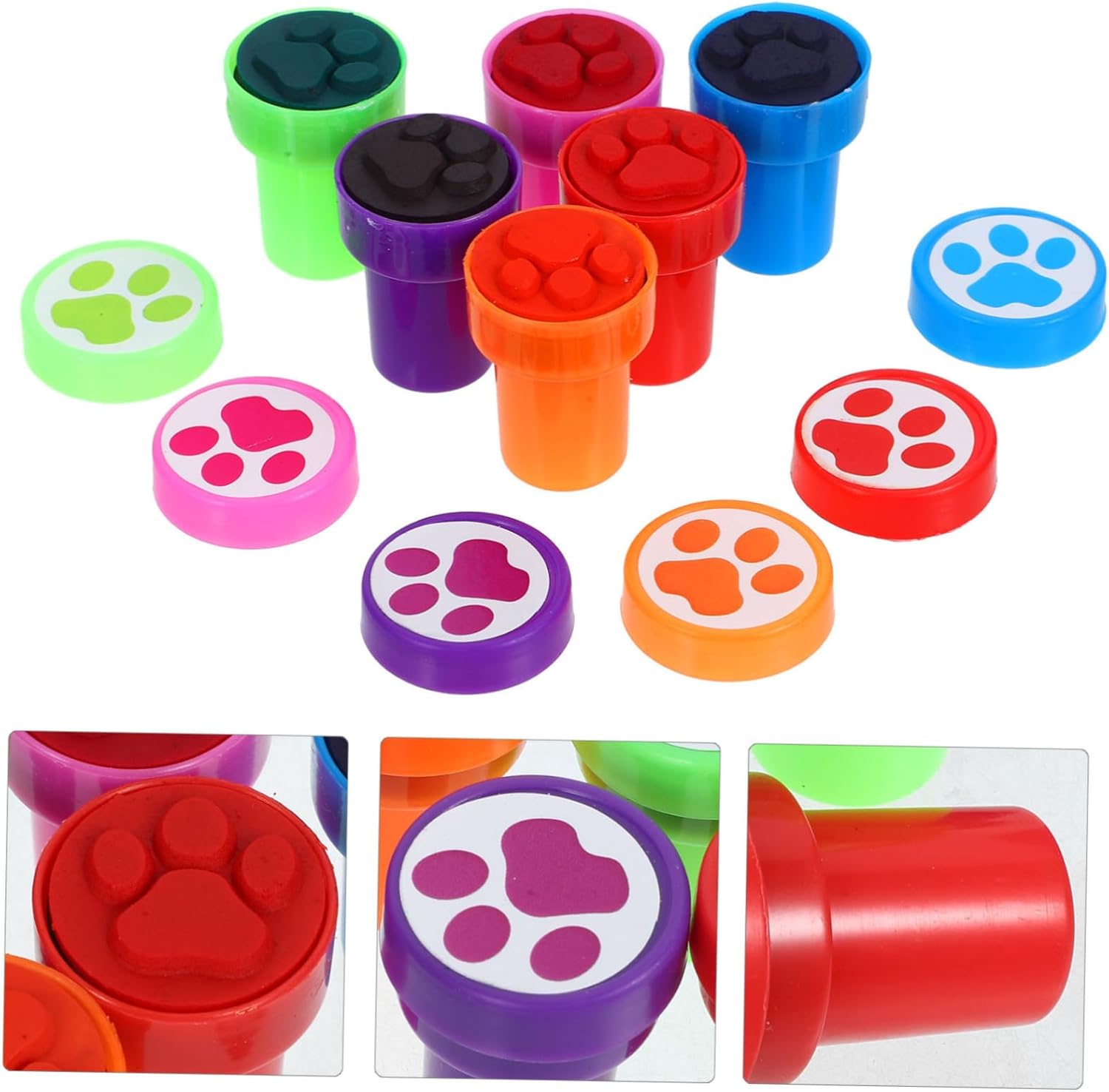 12Pcs Cute Paw Print Stamps for Crafts Journaling and Party Favors