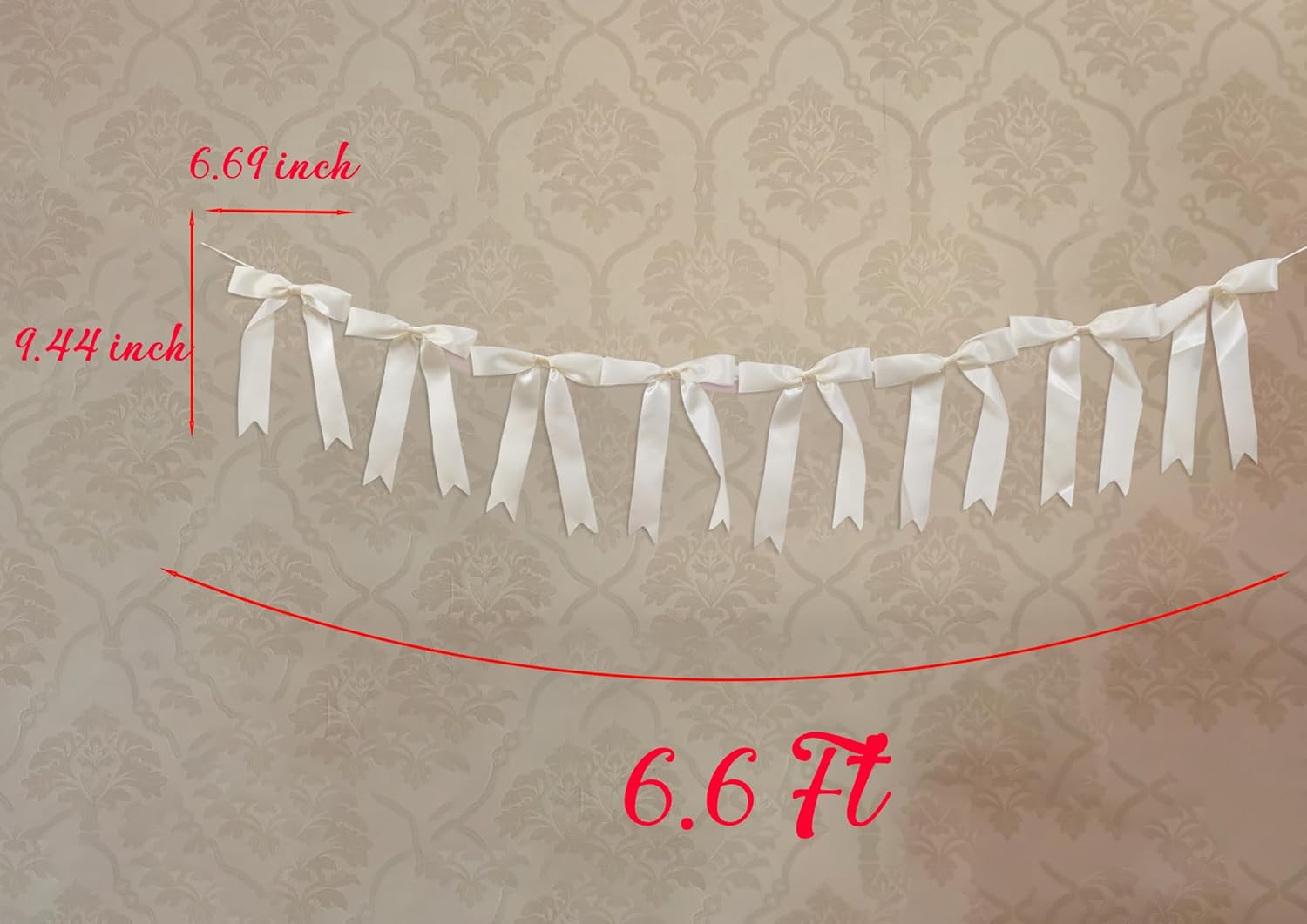 White Bow Garland for Bachelorette Party Decor