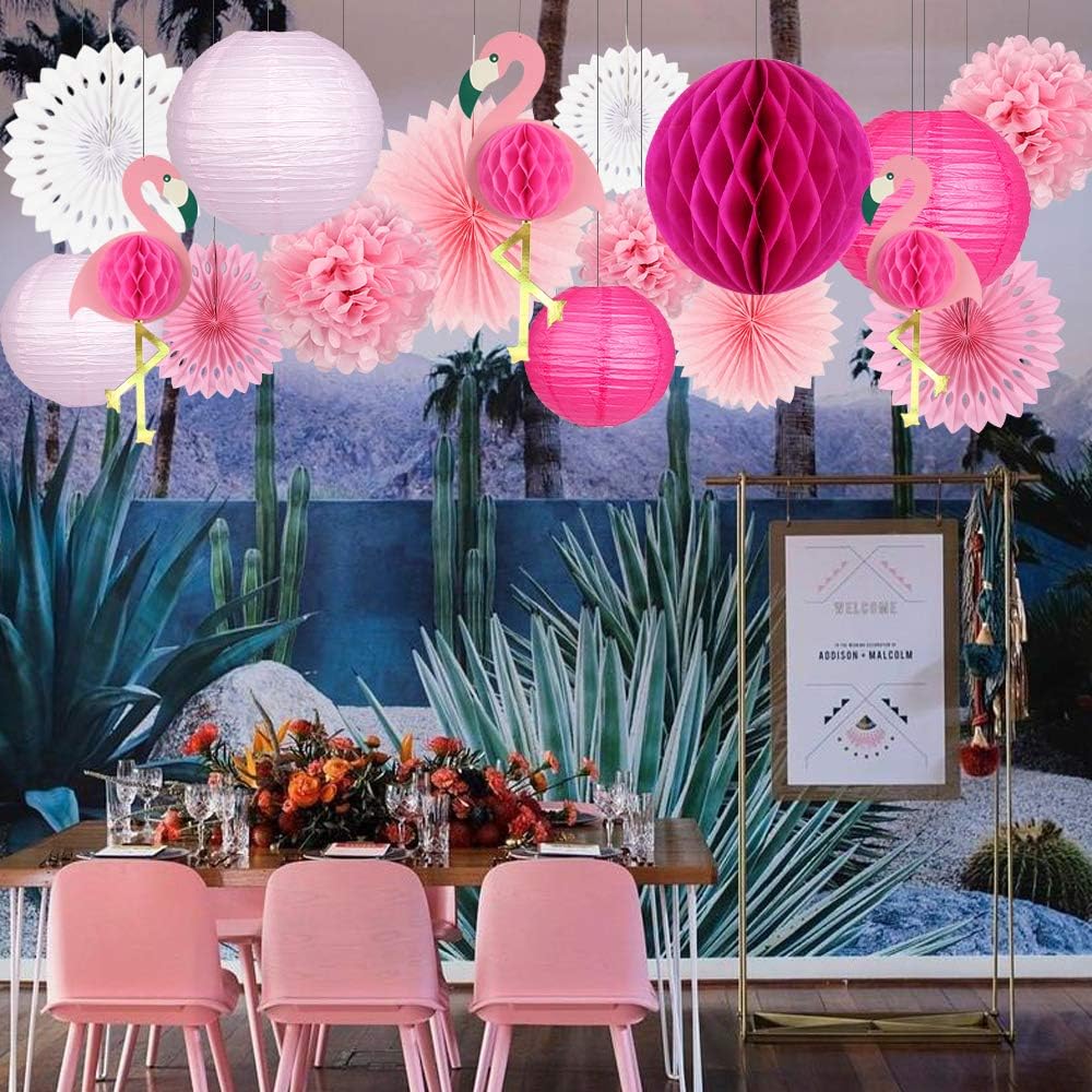 Zilue Tropical Party Decorations Pink Flamingo Supplies
