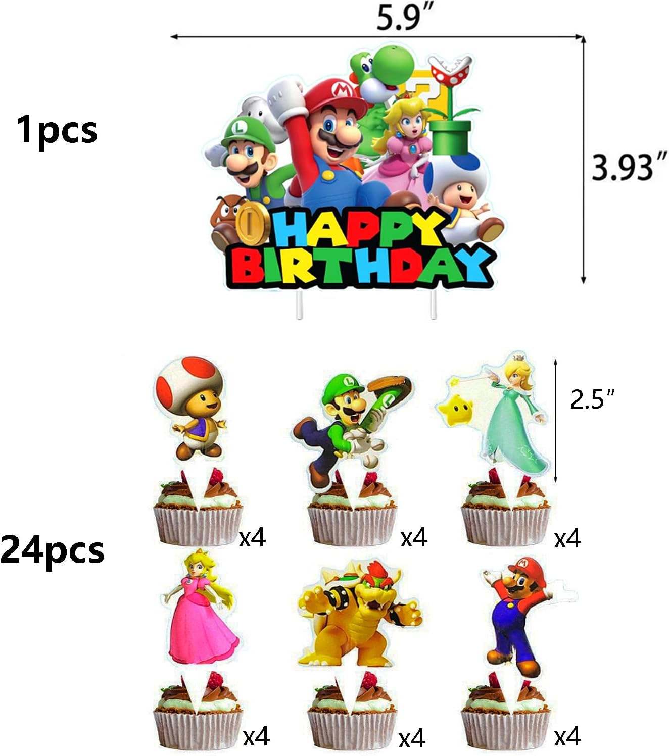 Super Bros Themed Party Decorations Set for 10 Guests