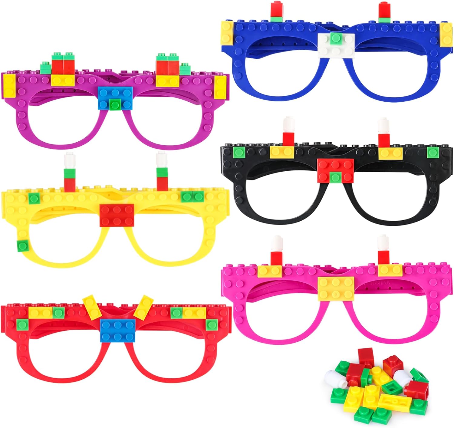 12 Pcs Building Bricks Glasses for Kids Birthday Party Favors