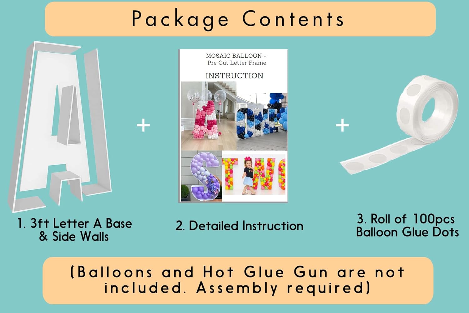 JW Passion 3FT Tall Mosaic Balloon Frame DIY Kit