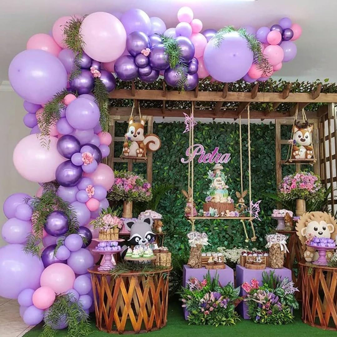 Pink and Purple Party Balloons 50Pcs 12 Inch