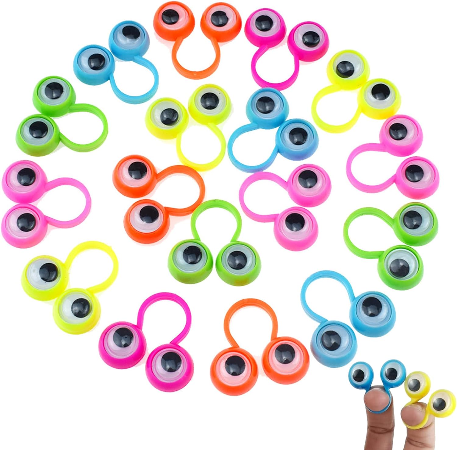 100 PCS Eye Finger Puppets Toy Set for Kids