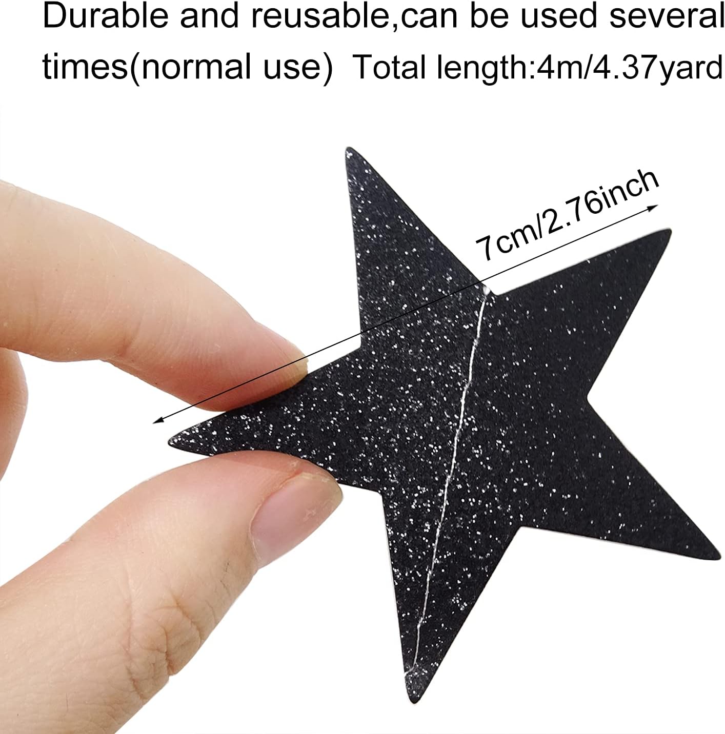Honbay 2PCS Double Side Glitter Star Garland