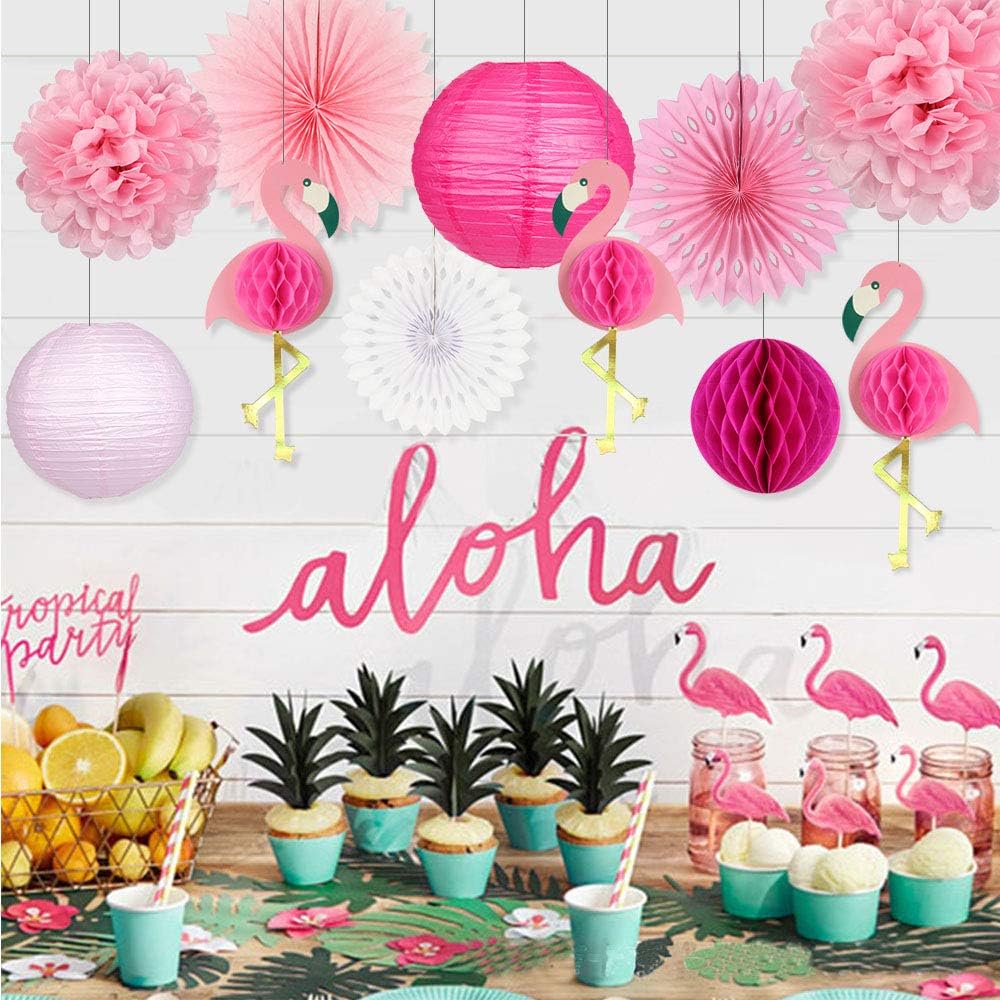 Zilue Tropical Party Decorations Pink Flamingo Supplies