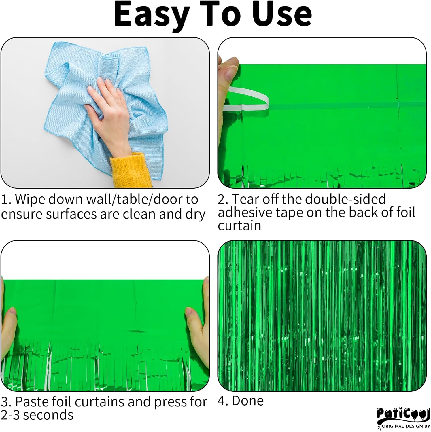 Green Streamers Party Decorations 4 Pack 32 x 82 FT
