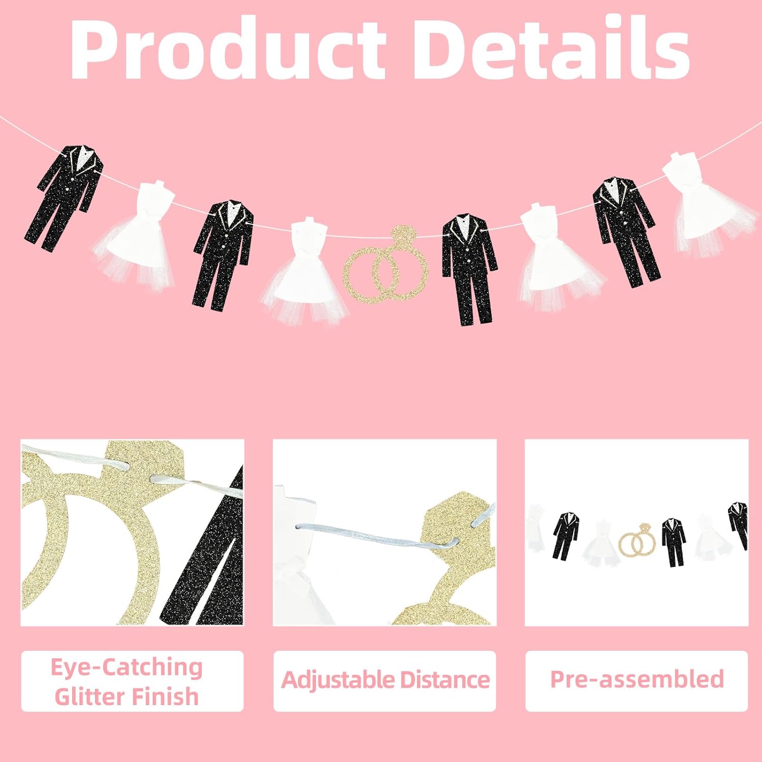 Tedercle Wedding Dress Garland Banner Set