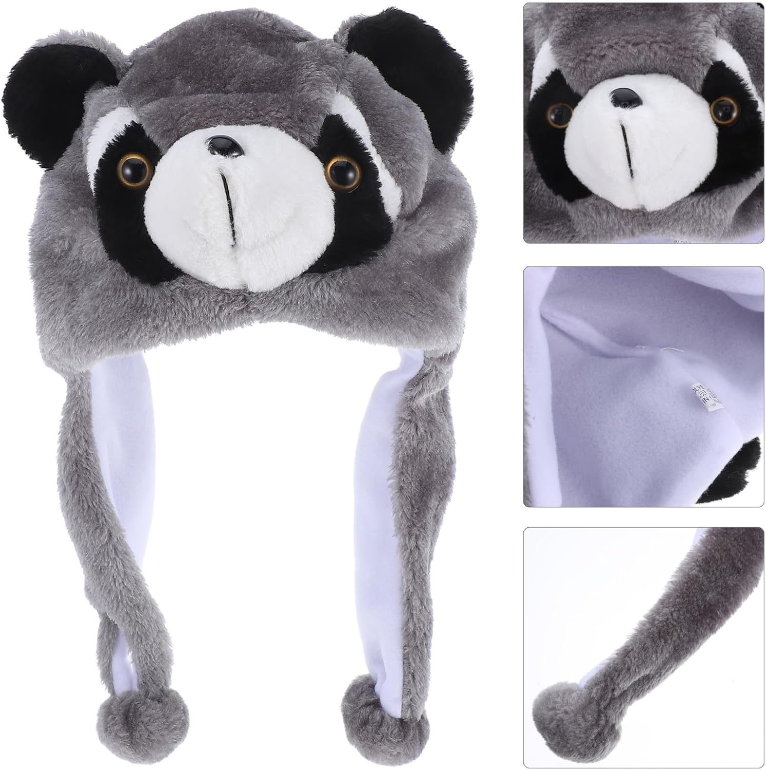 LUOZZY Plush Raccoon Hat for Kids and Adults