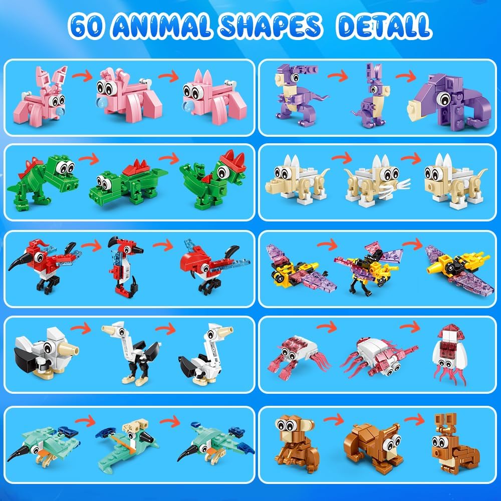 HOGOKIDS 20 Pack Animal Building Blocks Set