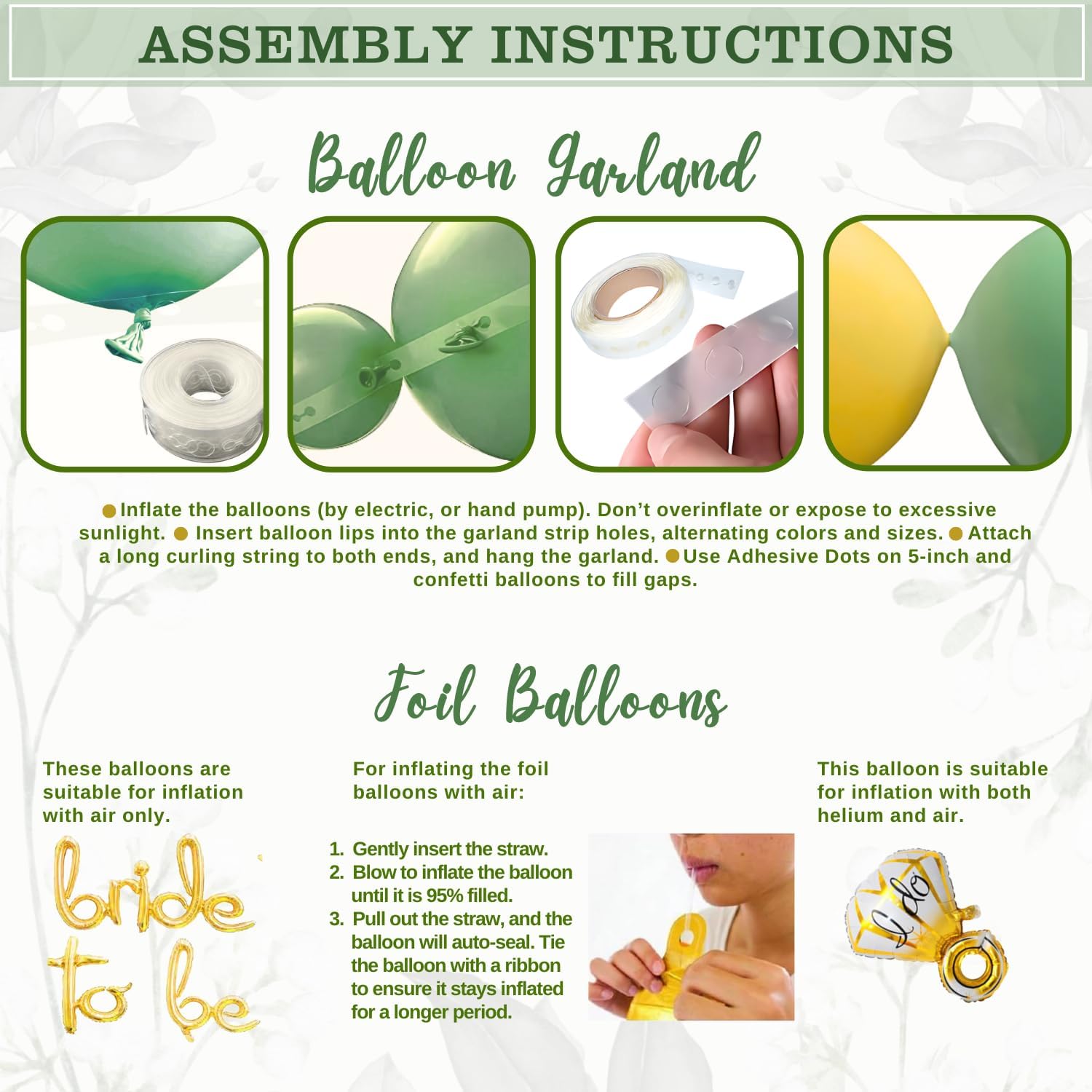 RainMeadow 215 PC Bridal Shower Decorations Olive Sage Green