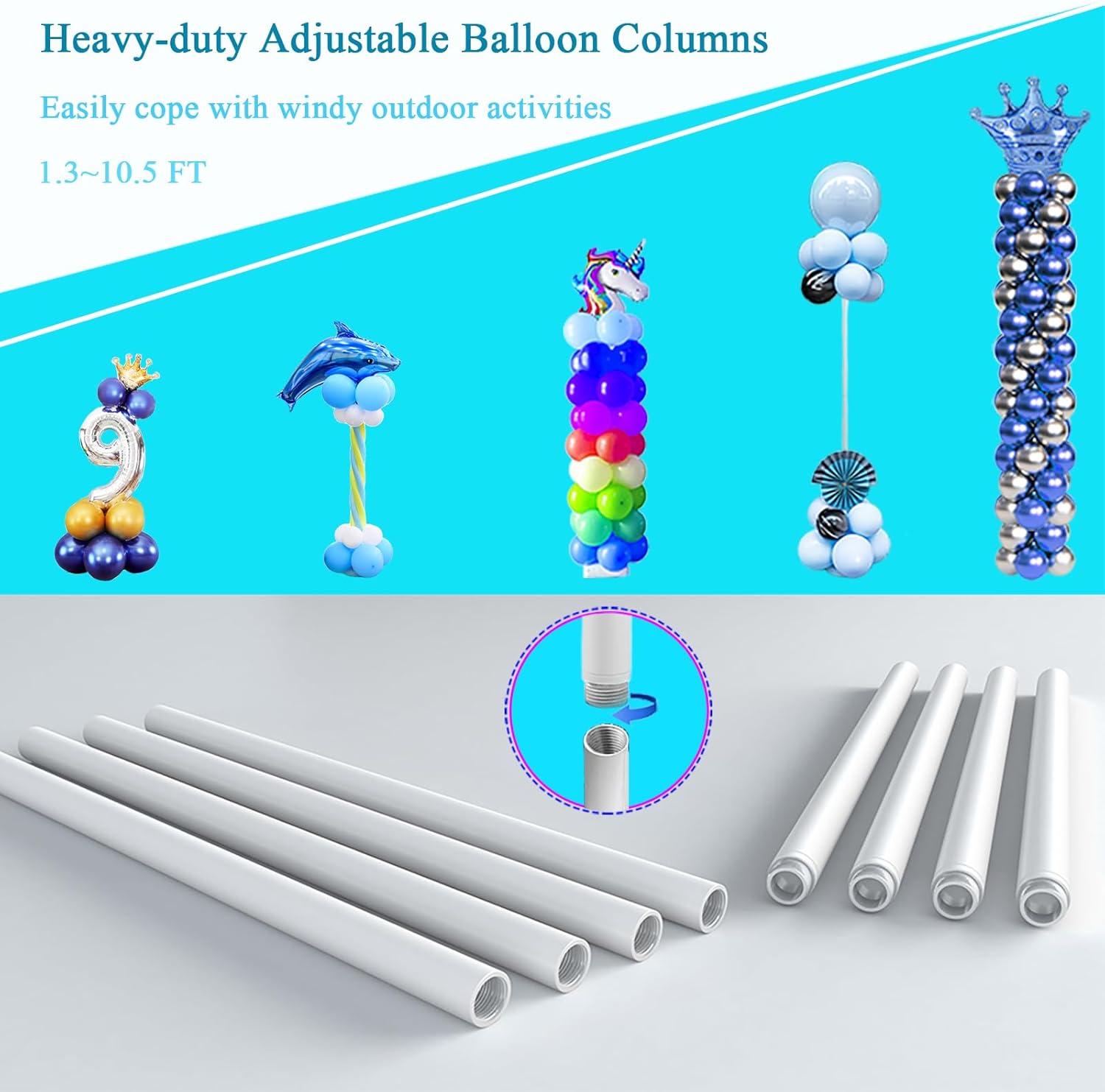 3IN1 Balloon Arch Stand Kit 75ft Round Backdrop Frame