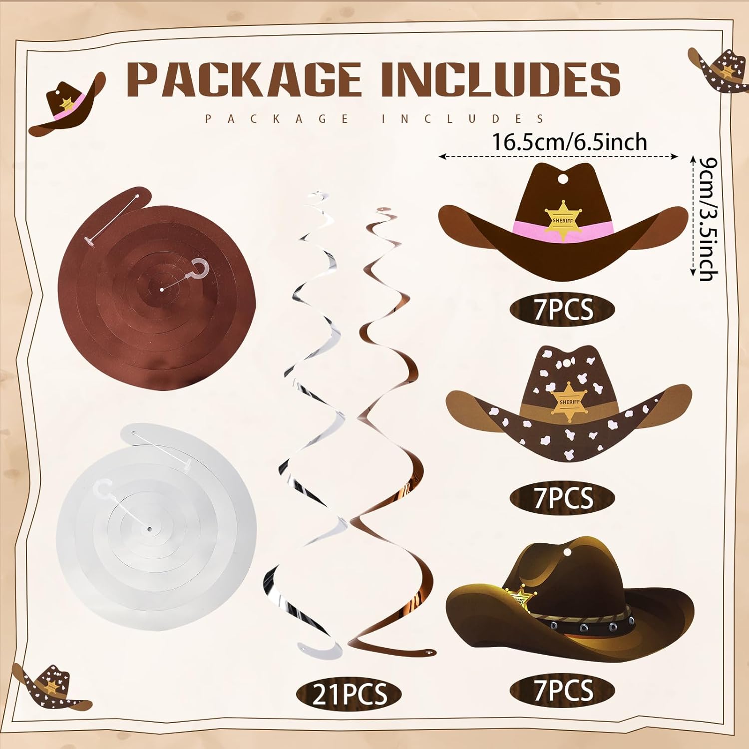 Maxdot 42 Pcs Western Cowboy Party Decorations