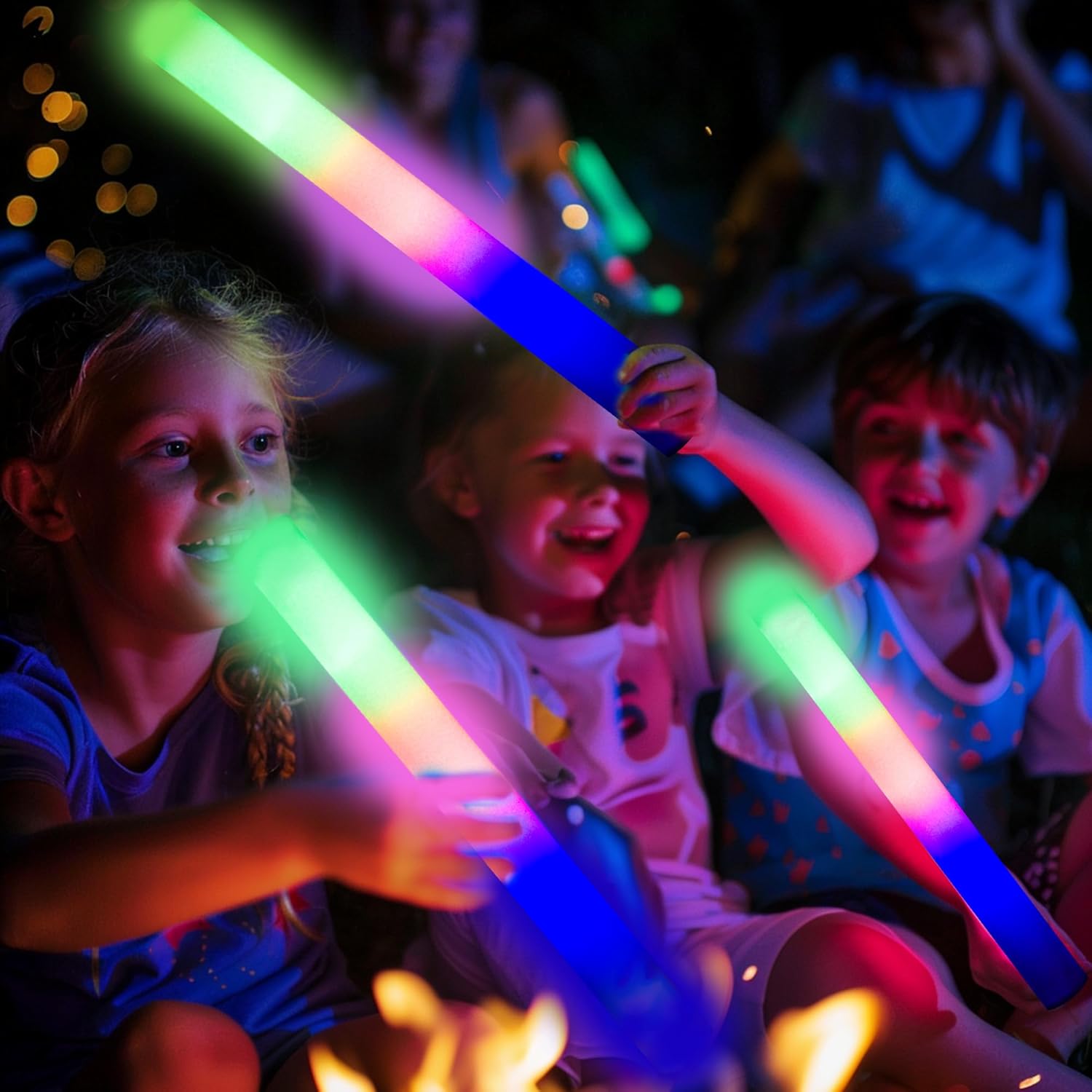 Pelreame 204 Pcs LED Foam Glow Sticks Party Supplies