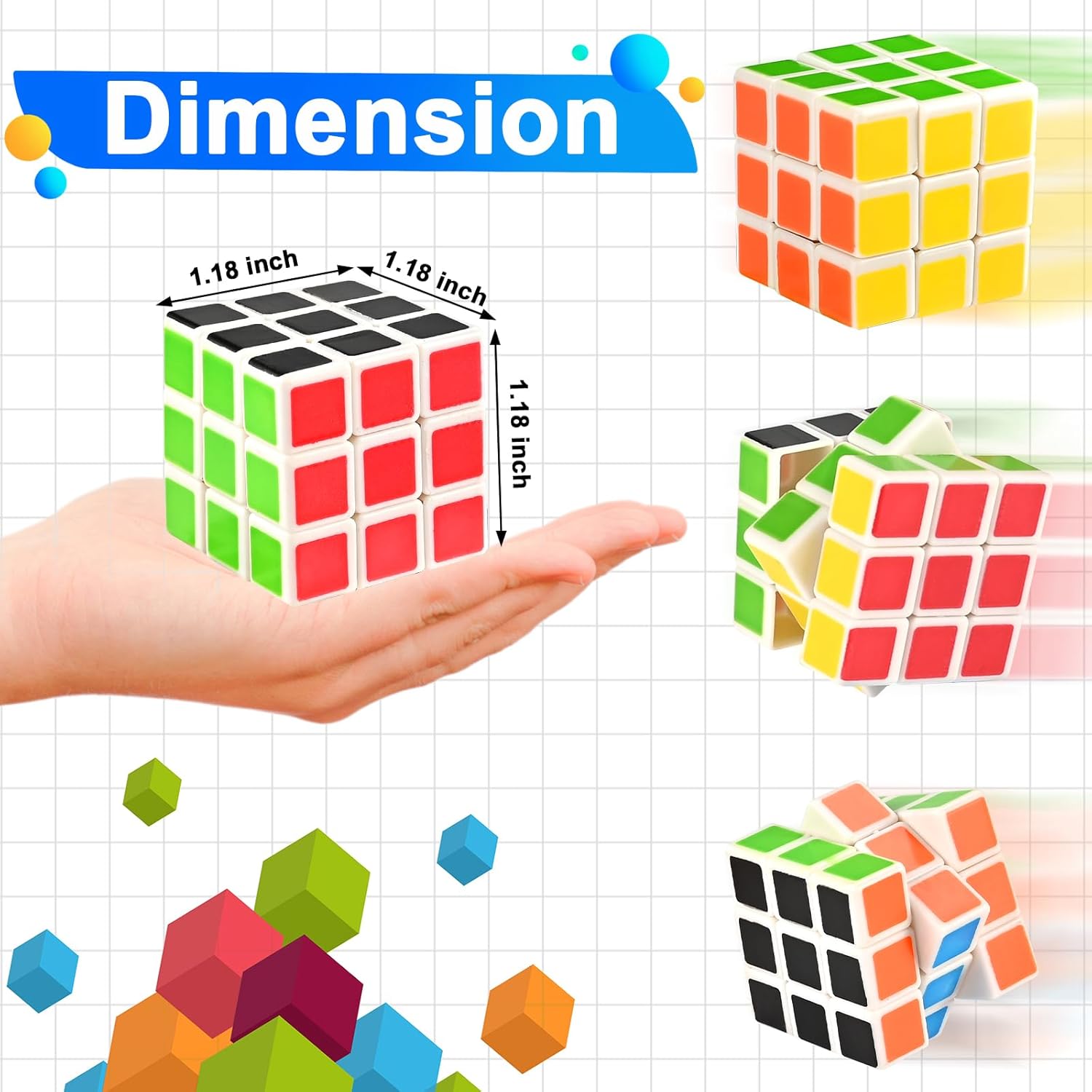 GOLDGE 40 Mini Cube Puzzles 3x3 Fun Toys