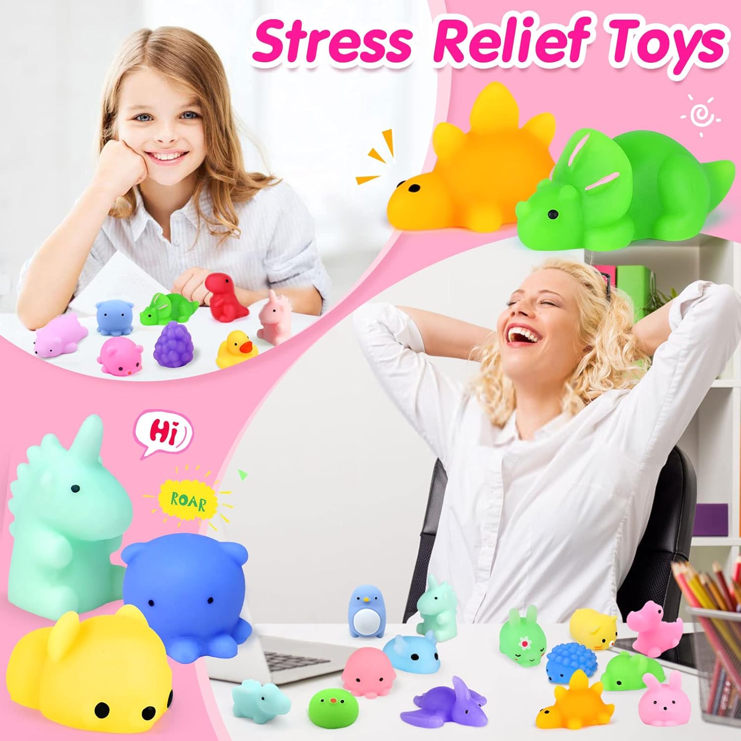 OCATO 40pcs Mochi Squishy Toys Party Favors for Kids