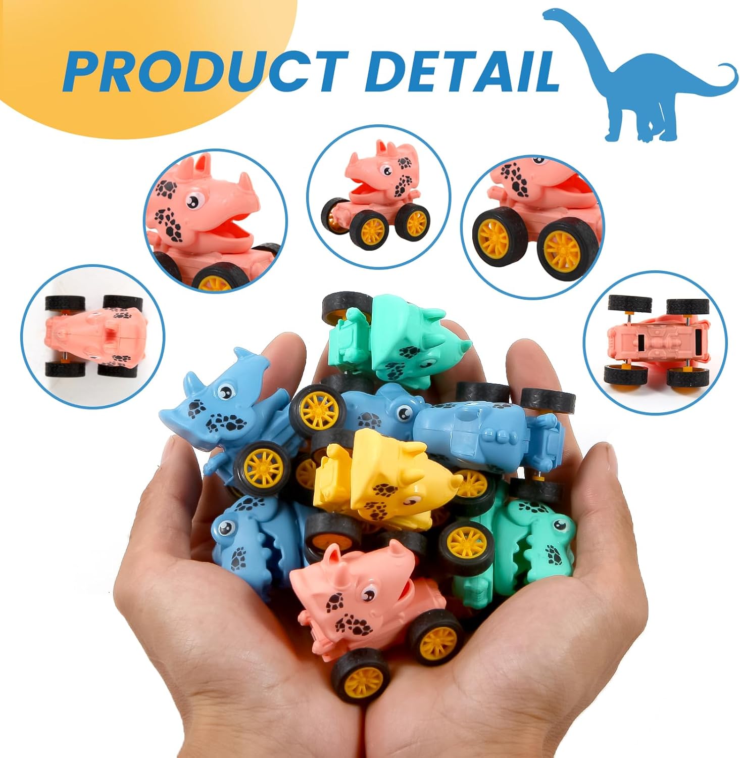 18Pcs Dinosaur Pull Back Cars Set for Kids