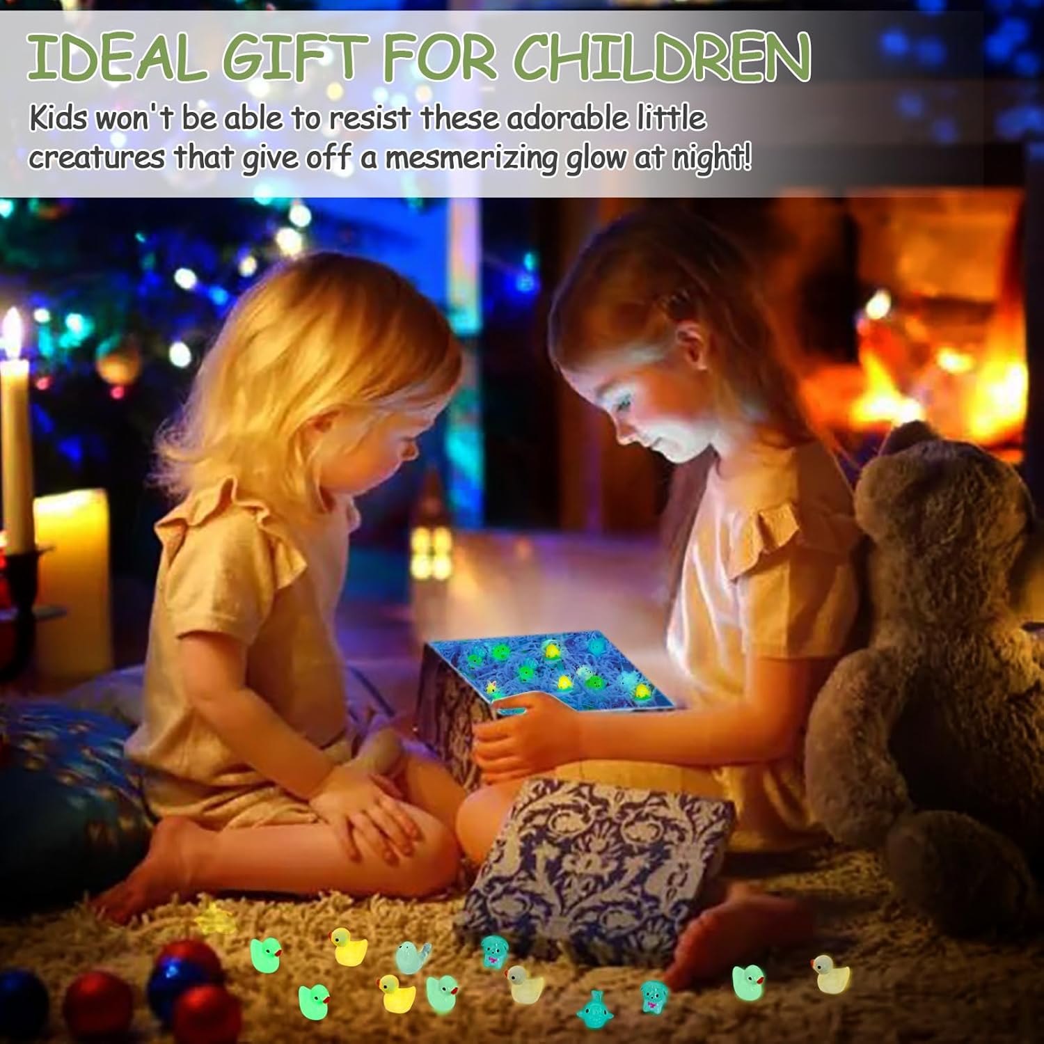 126 Pcs Glow-in-the-Dark Resin Ducks and Animals