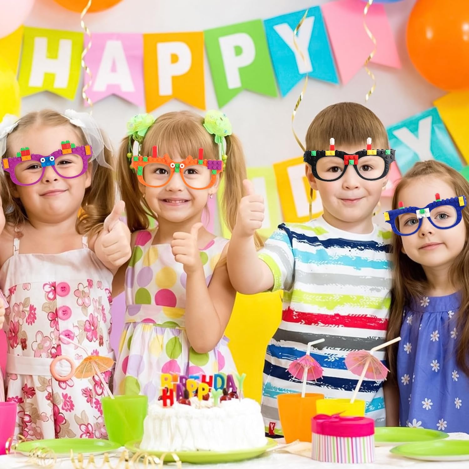 6 Pcs DIY Building Bricks Glasses for Kids