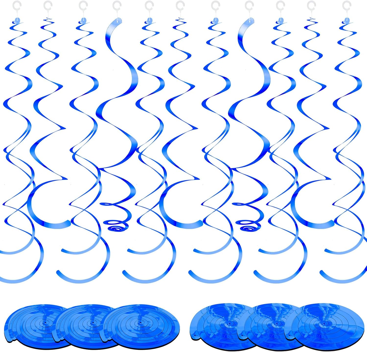 36 Pcs Hanging Swirl Streamers Blue Decorations