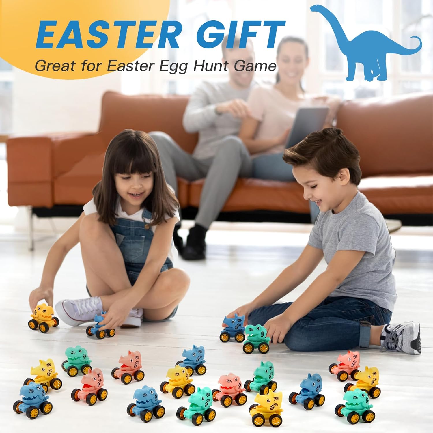 18Pcs Dinosaur Pull Back Cars Set for Kids