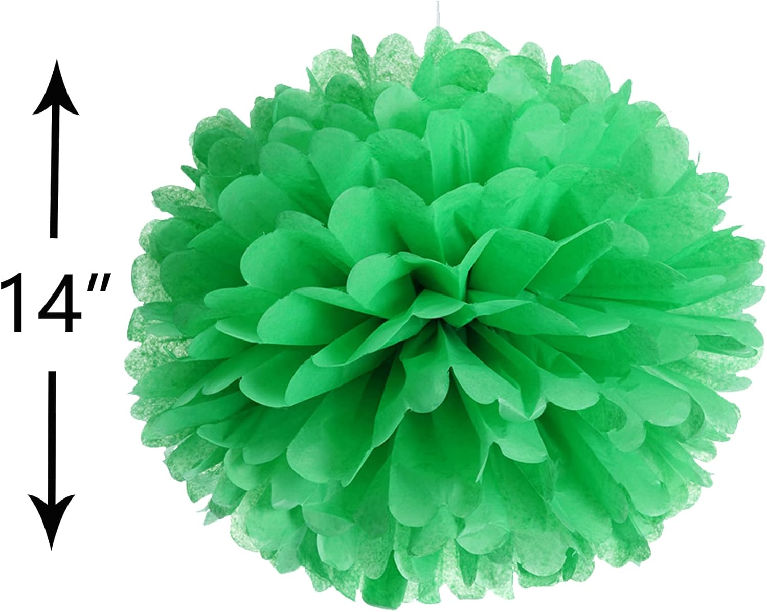 14 Inch Green Tissue Pom Poms Kit for Decorations