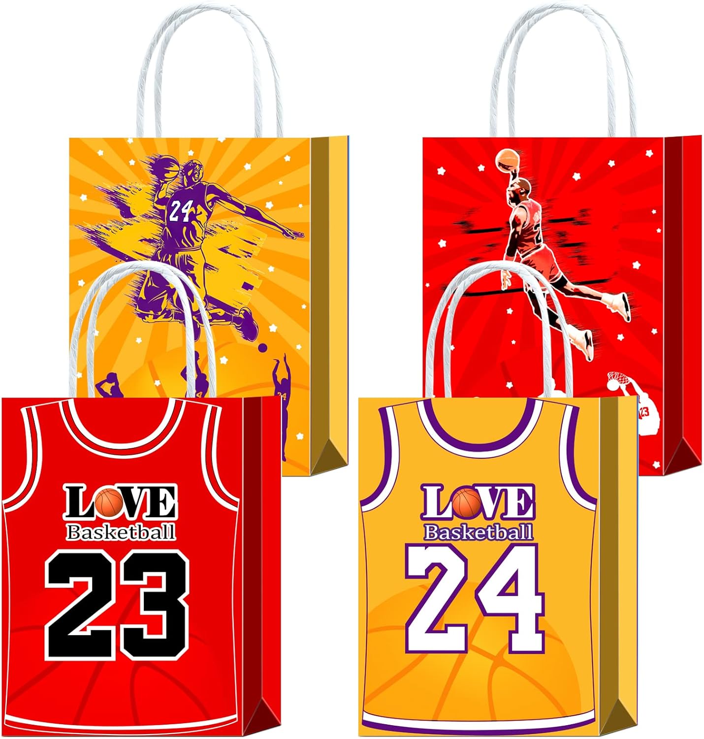 16 Piece Basketball T-Shirt Goodie Bags with Handles