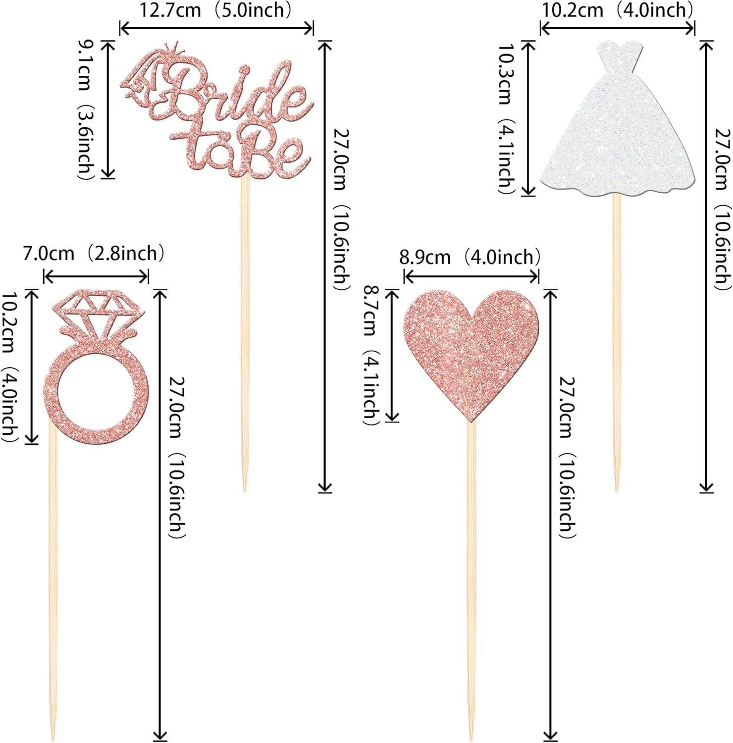 12 PCS Double Sided Glitter Heart Ring Centerpieces for Bridal Shower