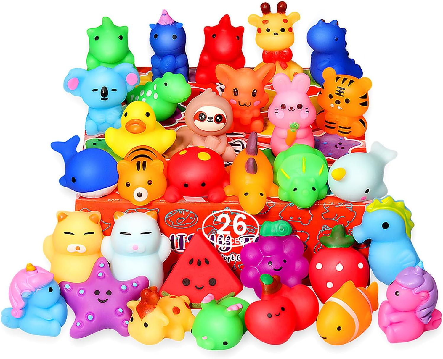 Nobasco 26 Pack Squishie Mochi Toys - Kawaii Cat Stress Relievers