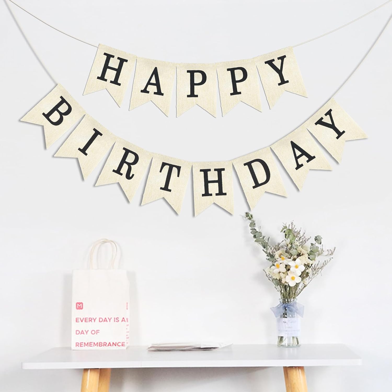 Anwyll Black Happy Birthday Banner Sign