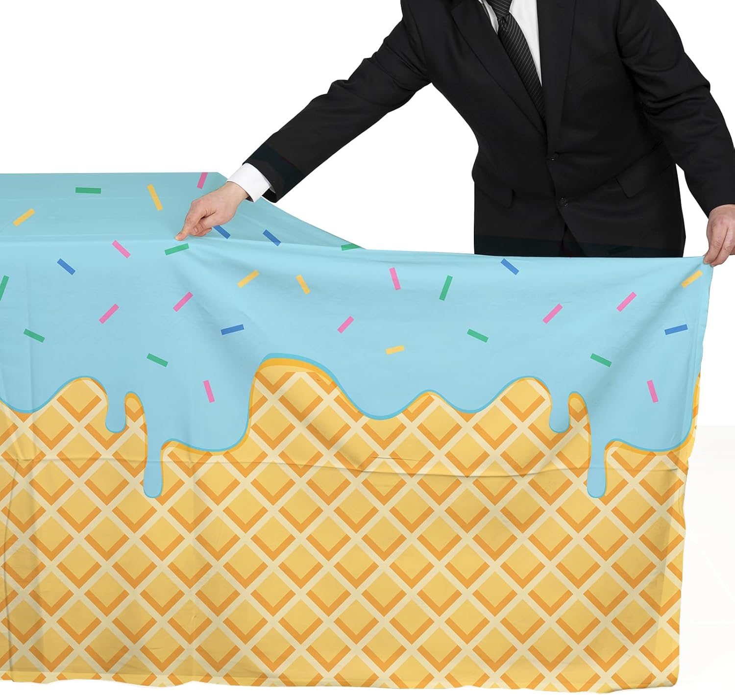 Gatherfun Ice Cream Tablecloth 2-Pack for Birthday Parties