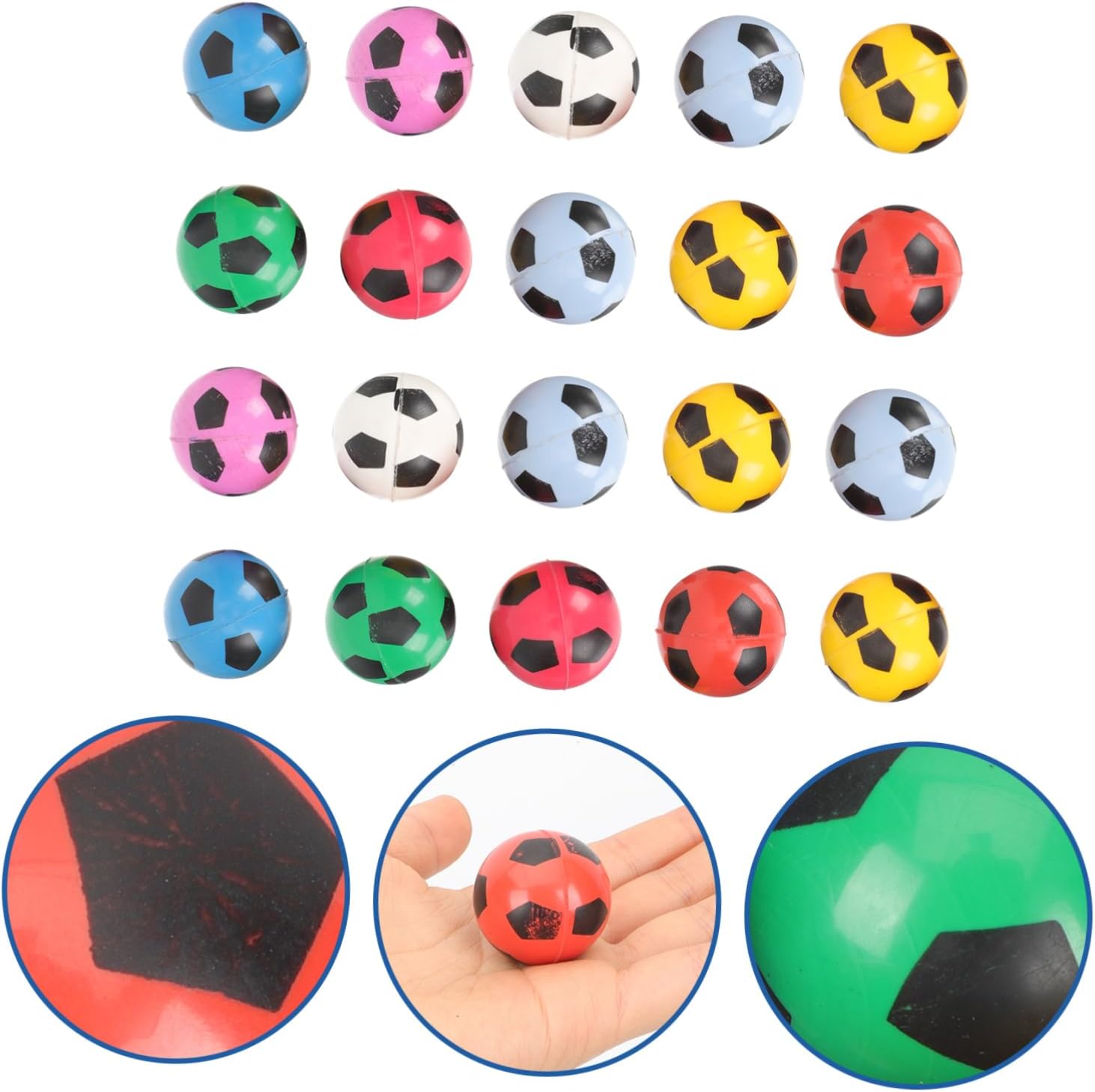 Milisten 20pcs Soccer Bouncy Balls Bulk Pack