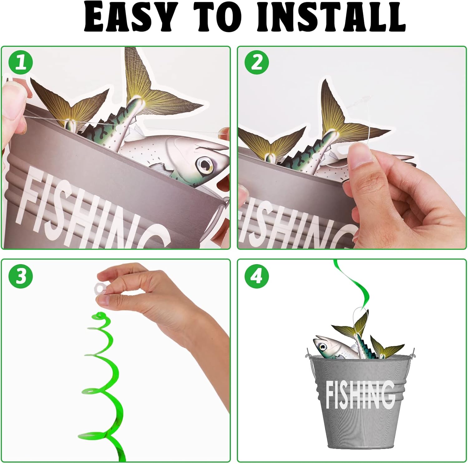 Gone Fishing Birthday Party Decorations Set 60Pcs