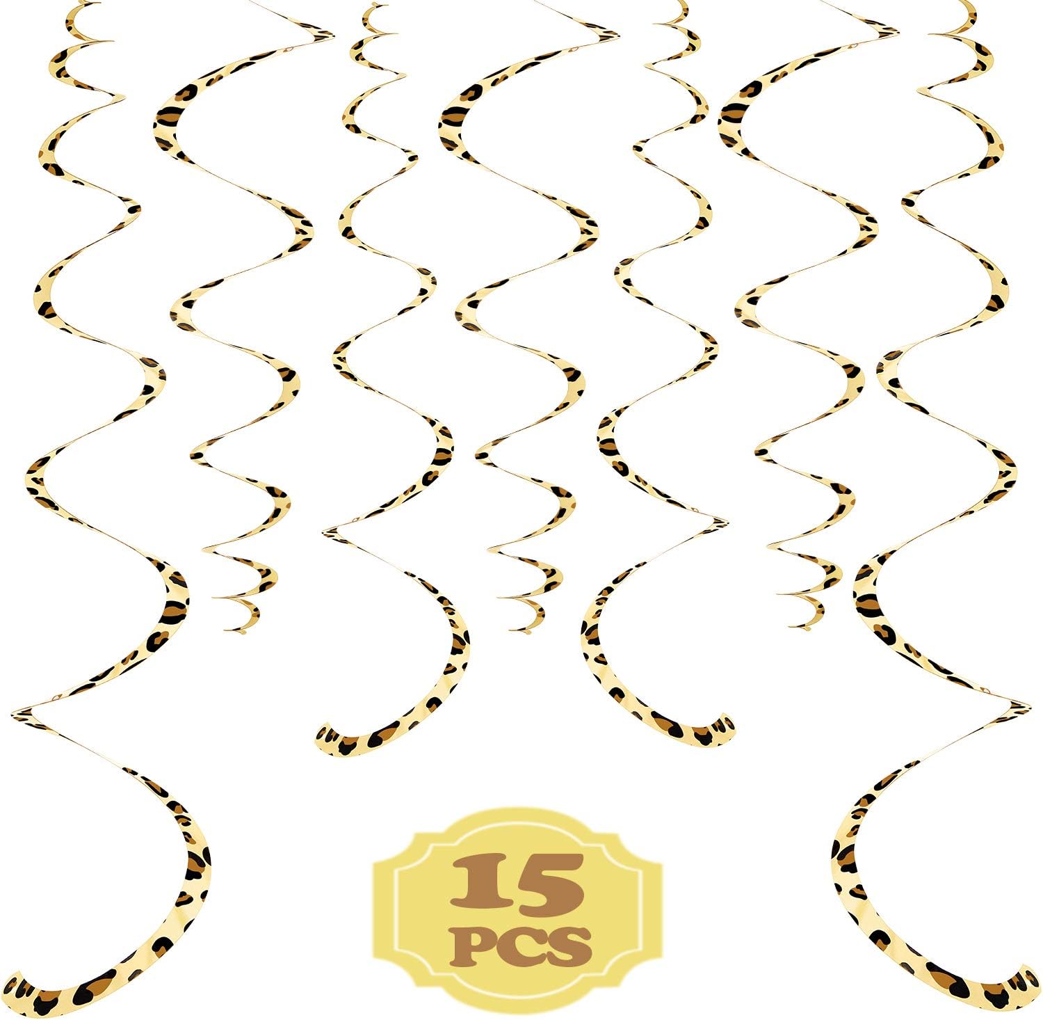 Boao 15 Pcs Leopard Print Hanging Swirls