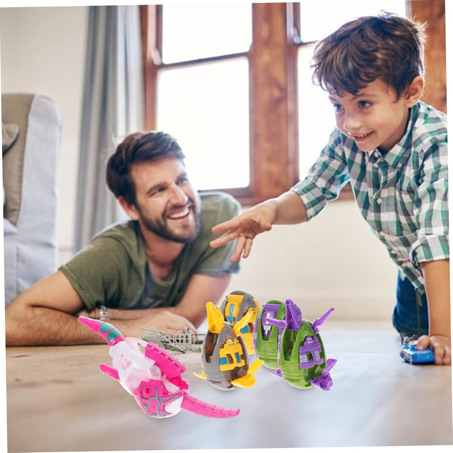 6pcs Dinosaur Egg Transforming Toy Set for Kids Educational Play