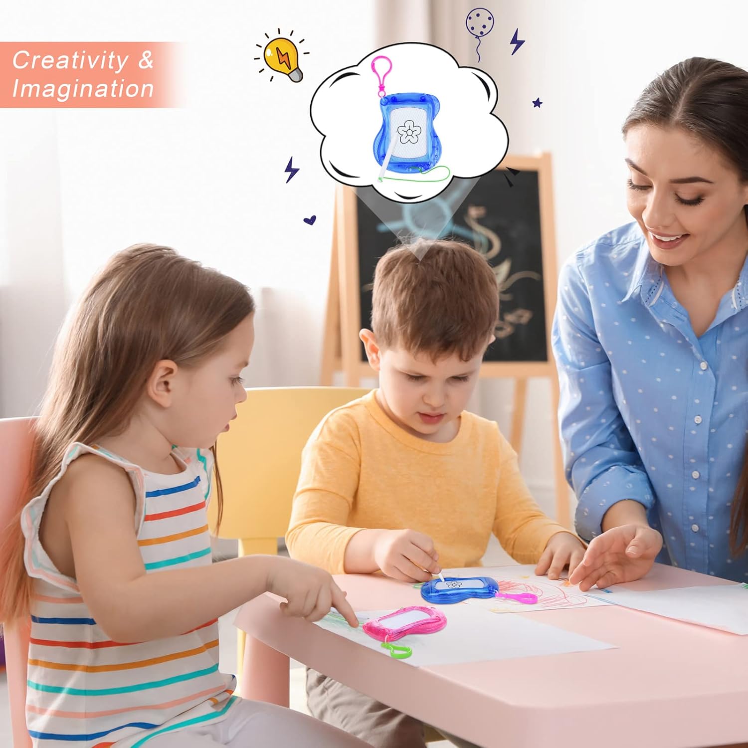 Elcoho 18 Piece Mini Magnetic Doodle Board Set