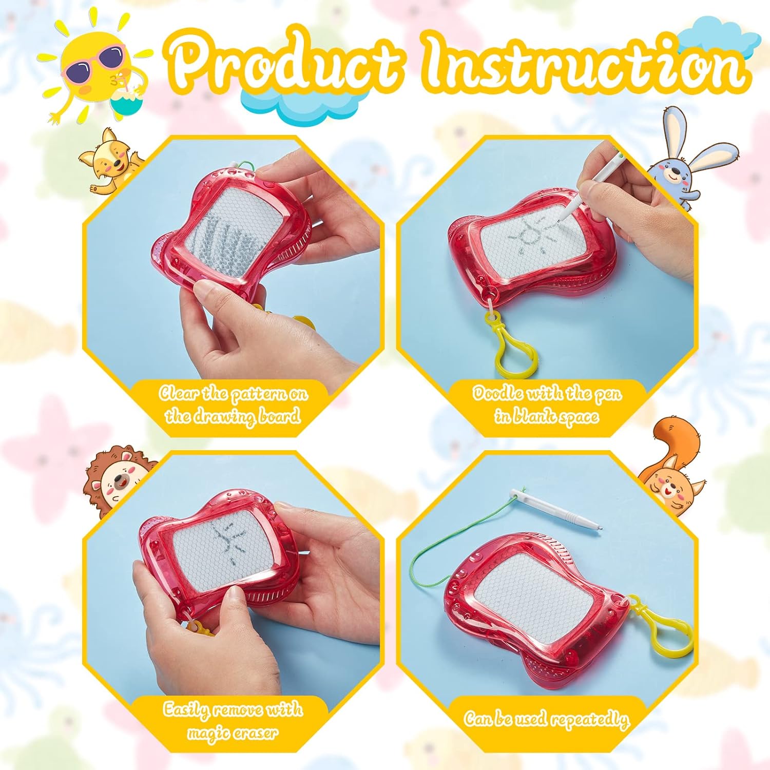 24 Pack Mini Magnetic Drawing Boards for Kids