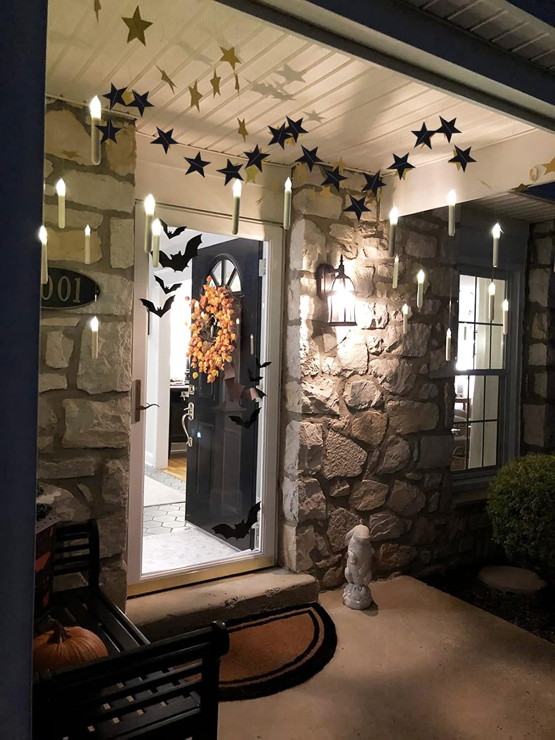 Honbay 2PCS Double Side Glitter Star Garland