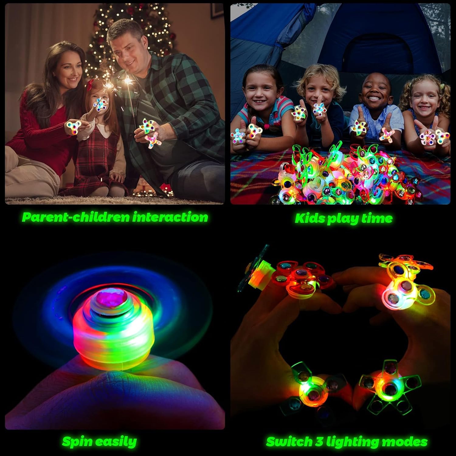24 Pack Light Up Fidget Rings for Kids Halloween Party Favors