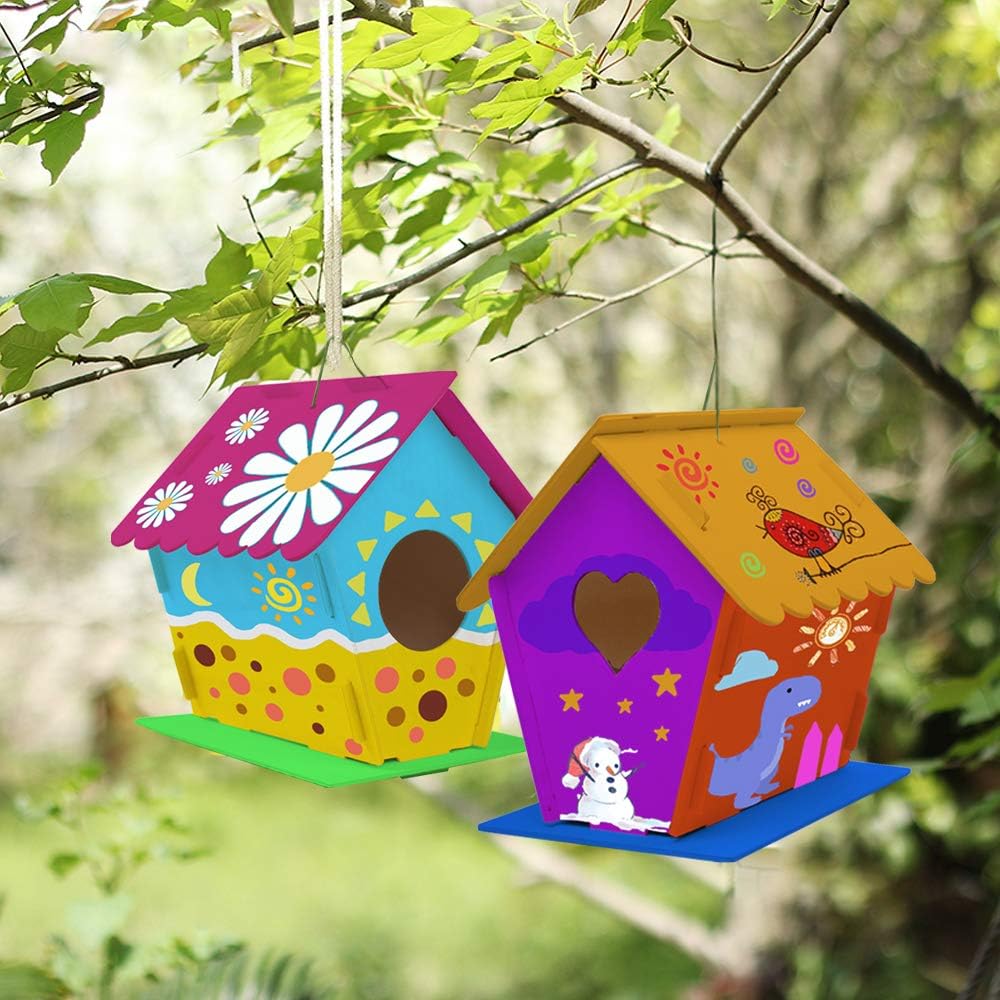 Hapray 4 Pack Bird House Crafts for Kids Ages 5-12