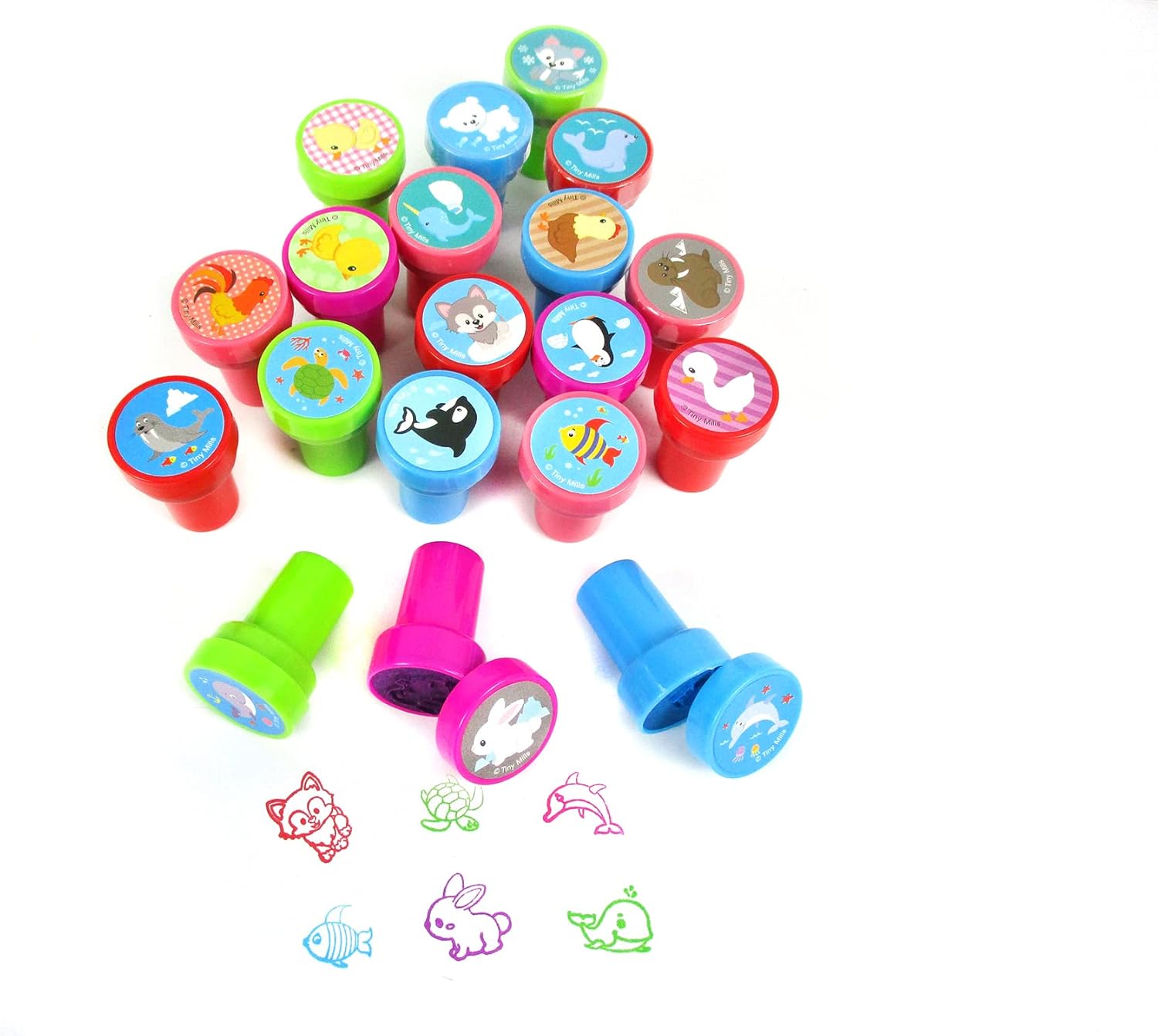 TINYMILLS 60 Pcs Animals Stampers for Kids