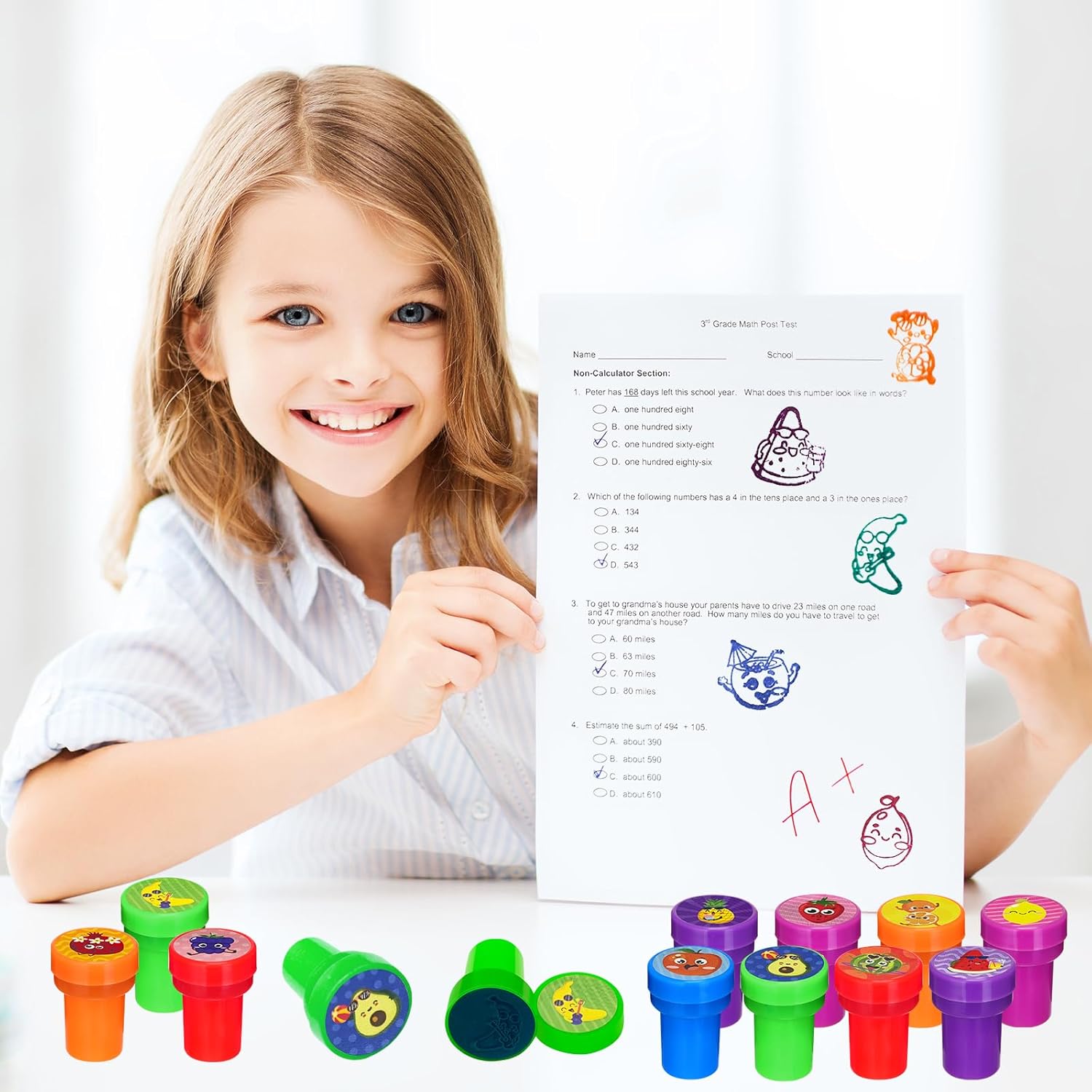 Cinrobiye 24 Pcs Summer Fruit Party Stampers