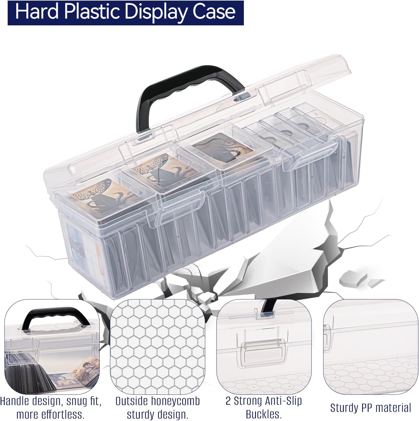 JEPISADI Trading Card Storage Box with 18 Independent Compartments
